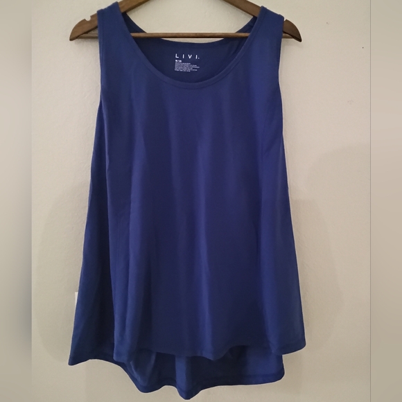 Livi Active Tops - Livi Racerback Tank Top Womens Size 18/20 Blue Flare Hem